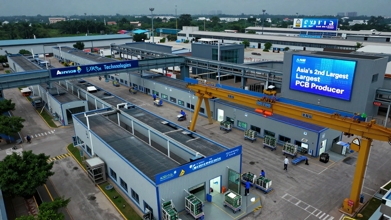 Industrial park in Andhra Pradesh producing high-density circuit boards for global electronics.