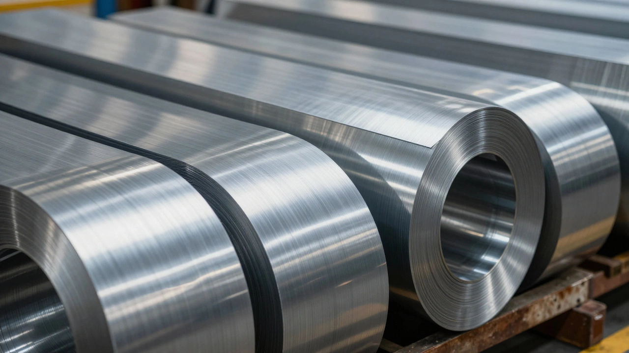 Stacks of high-quality cold-rolled steel sheets ready for automotive body panel manufacturing.